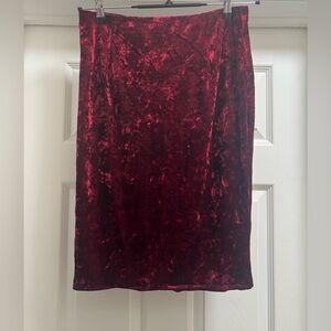 Elegant Velvet Red Skirt